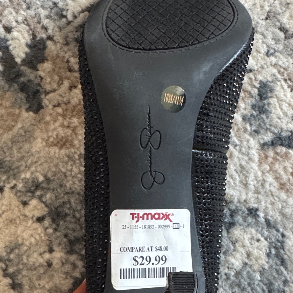 Jessica Simpson Black Sparkle Heels - Picture 6 of 7